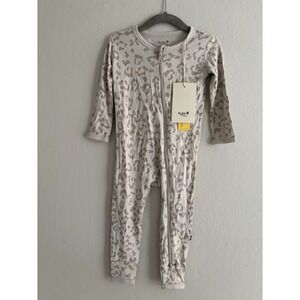 Kyte Baby‎ Zippered Romper  Bamboo Oat Leopard 2T Gender Nuetral NWT